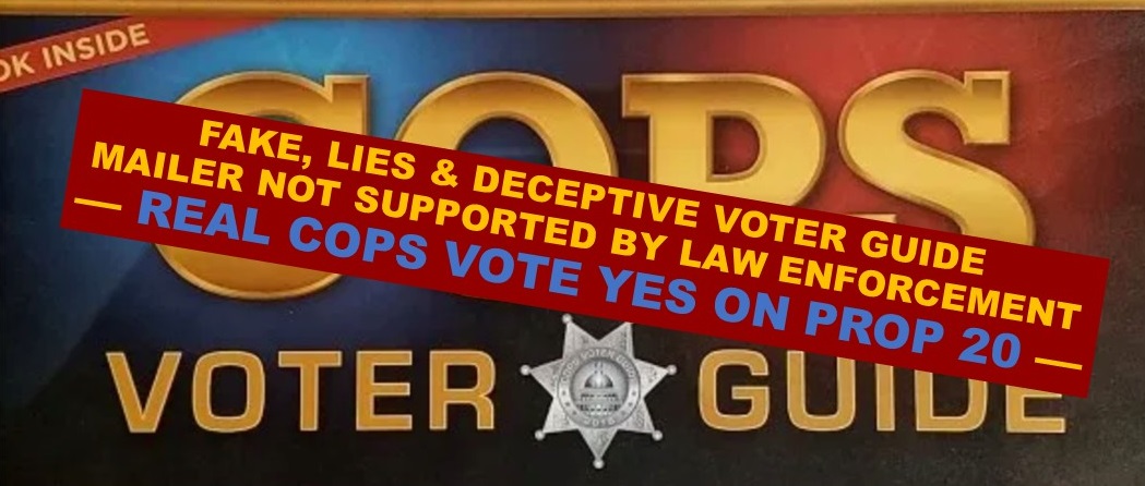KeepCalSafe's tweet photo. You probably received these in your mail. If so, please be advised and know that the ‘COPS Voter Guide’ does not actually represent any public safety personnel.
Please continue to use your Secretary of State Voter Guides as the most reliable reference.
#YesOn20
#KeepCalSafe https://t.co/MelgT905qT