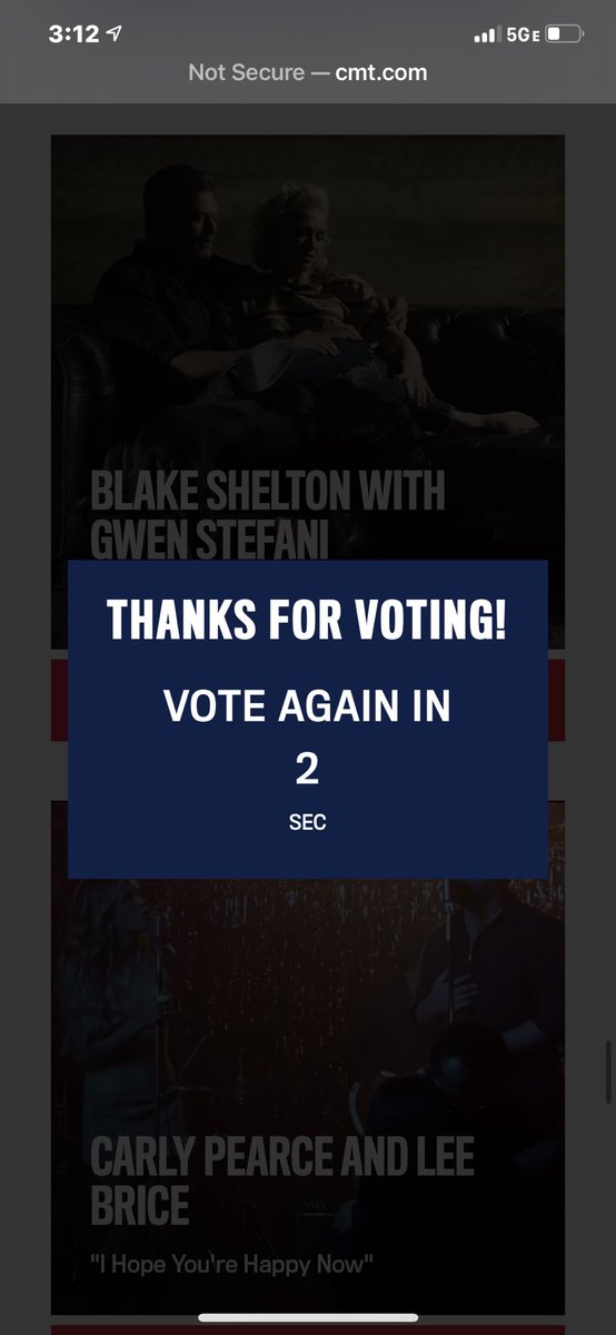 Voted a ton for our main man <a href="/blakeshelton/">Blake Shelton</a> and <a href="/gwenstefani/">Gwen Stefani</a>  @BlakeCMTVote