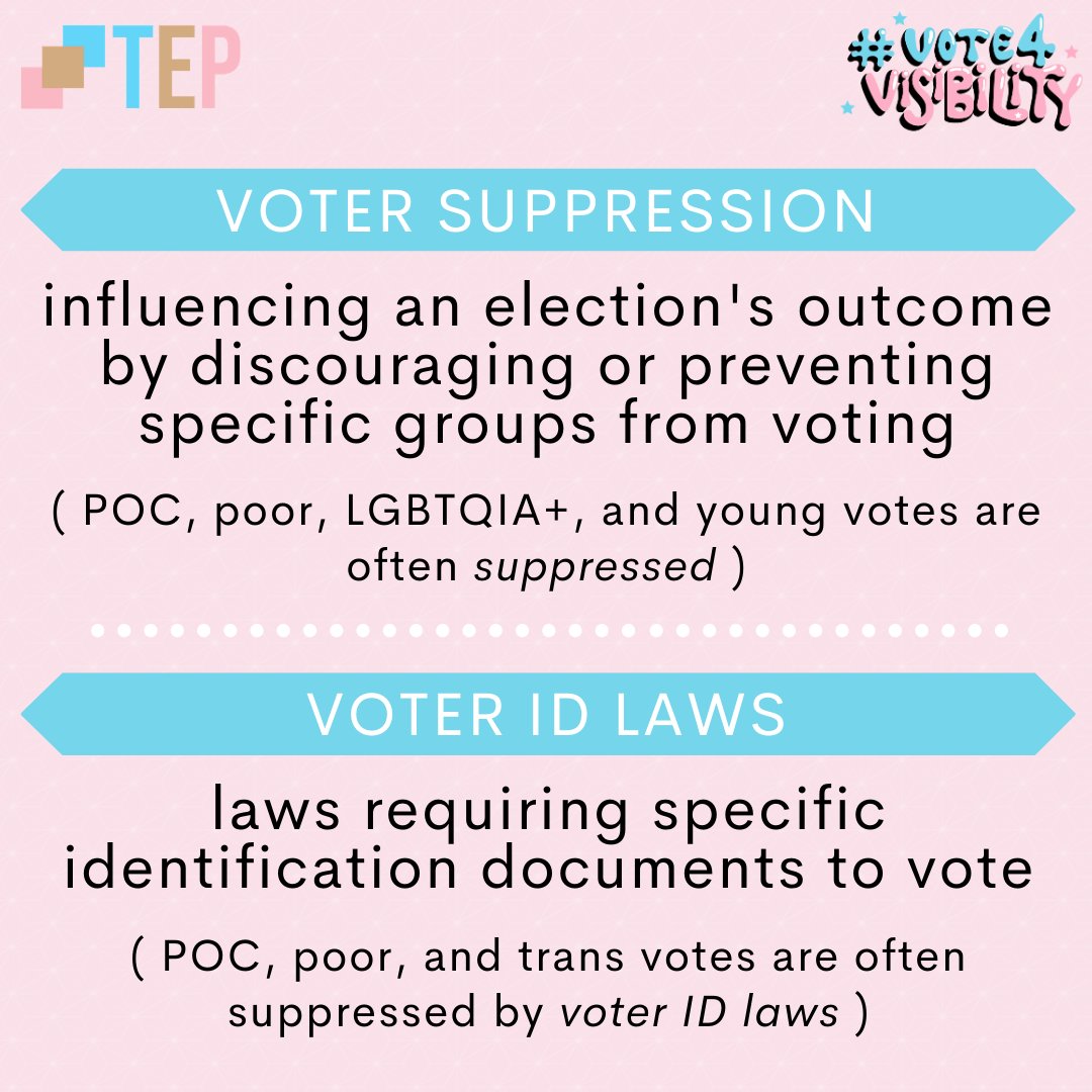trans_empowered's tweet photo. Continuing our #Vote4Visibility 2020 Voting Terminology guide!

More questions? Other words or requirements you don't quite understand? Let us know -- we are always here to help you #vote4visibility with confidence. https://t.co/RBXRvYjjww