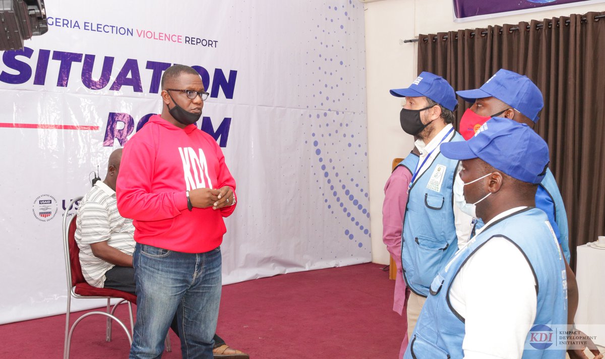 Kimpact_Global's tweet photo. Today, @KDI_ng Nigeria Election Violence Report #NEVR situation room gladly received the delegates of @ECESeu,  sharing the #NEVR key findings ahead of #OndoDecides2020 tomorrow. https://t.co/Qekg92BPWu