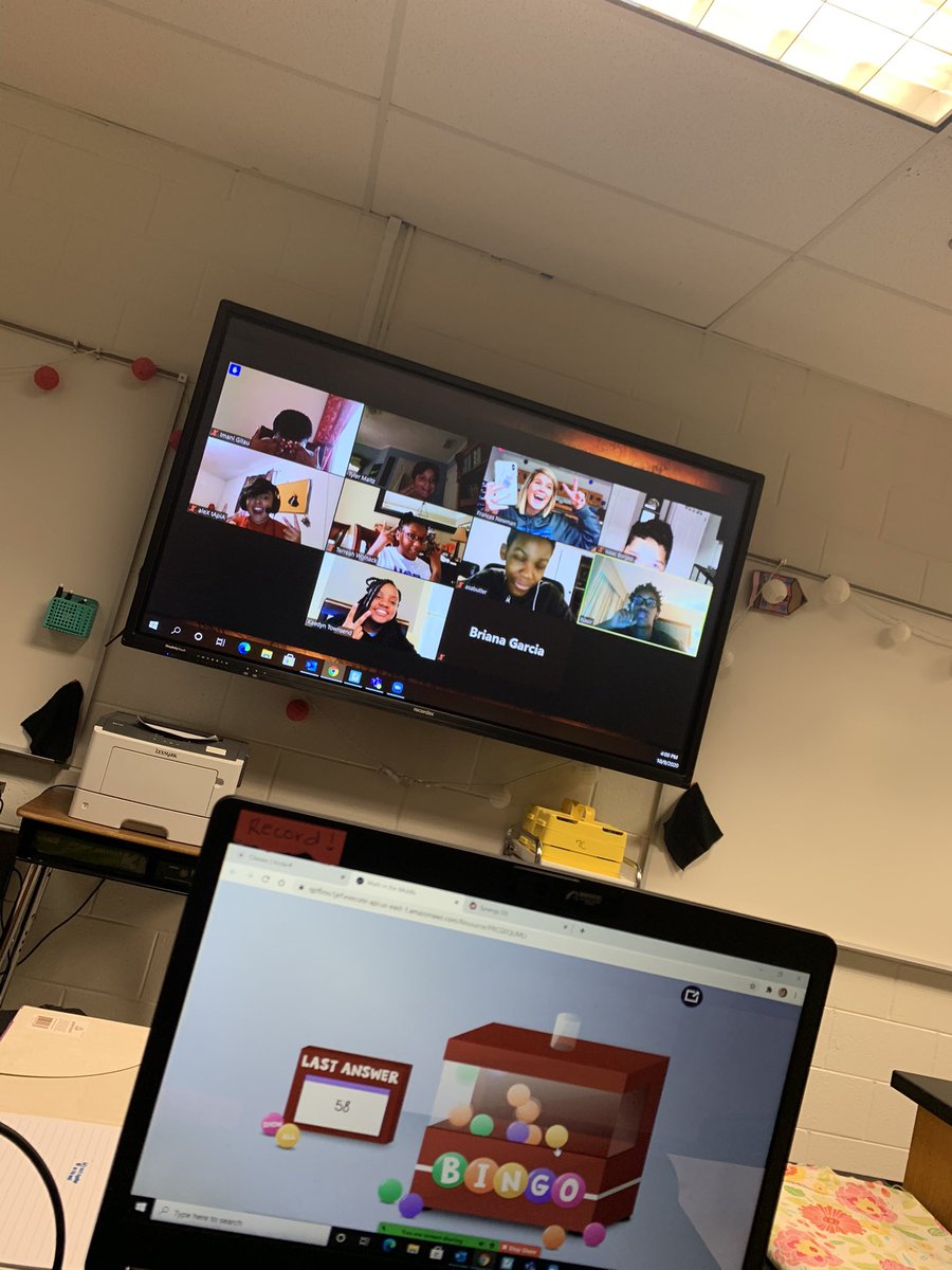mrswood92's tweet photo. Virtual bingo on this Friday!! Can’t wait for (most) of these faces to be back in the classroom!! https://t.co/ZUy2oiNevY