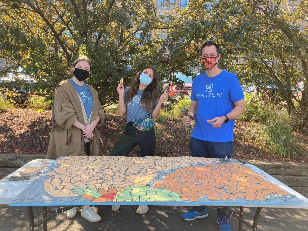 MATTERhealth's tweet photo. Thank you @greenstarmvmt for having some of our #MATTERteam members today! An inspirational day seeing the impact of #publicart and a great #teambuilding experience. https://t.co/XxVU0MUD1f