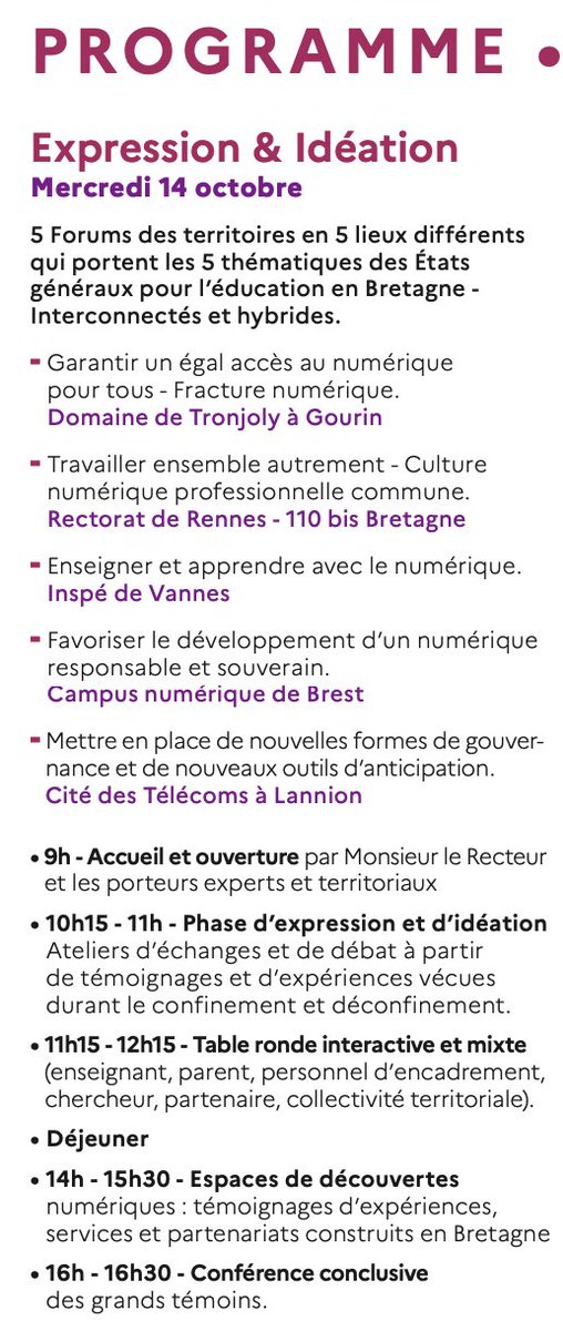 ChristineBac29's tweet photo. #EtatsGénérauxNumérique en Bretagne 5 forums des territoires en 5 lieux en mode hybride et interconnectés s'exprimer au plus près des territoires et en respectant le protocole sanitaire sur les attentes et besoins Cultures numériques usages maîtrisés et éclairés à l'horizon 2025 https://t.co/9GqGd7bzrO