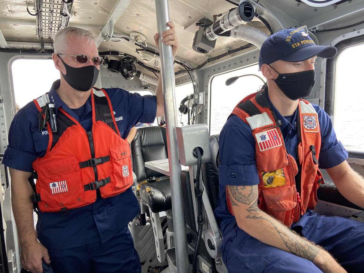 USCGLANTAREA's tweet photo. Vice Adm. Steven Poulin is on the #GulfCoast as the @USCG is surging assets to respond to #HurricaneDelta. Today, Vice Adm. Poulin conducted a post-storm survey with Station Pensacola to see the damage in Pensacola and Perdido Key caused by #HurricaneSally. #uscgDelta https://t.co/1dy2zGqUaJ