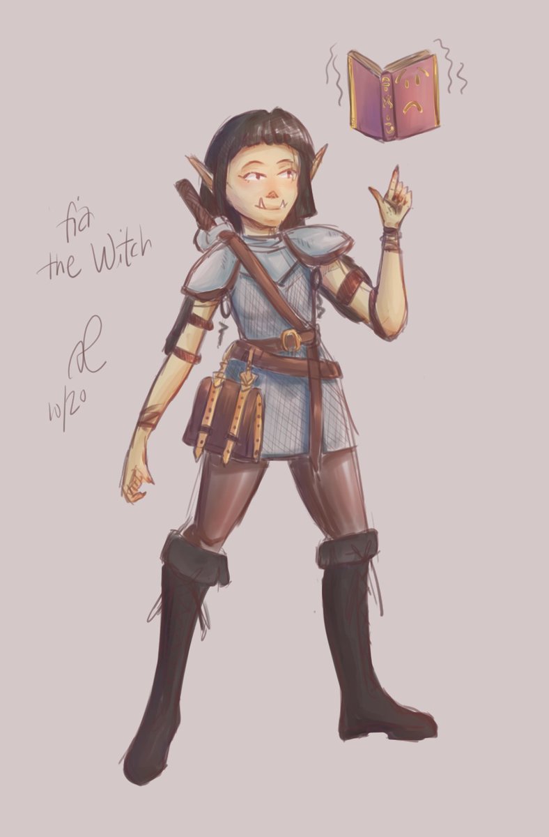 Quickly drew @eaxford's character for the new @NADDPod campaign. I'm so excited for new adventures with this gang! I hope I spelled her name right.