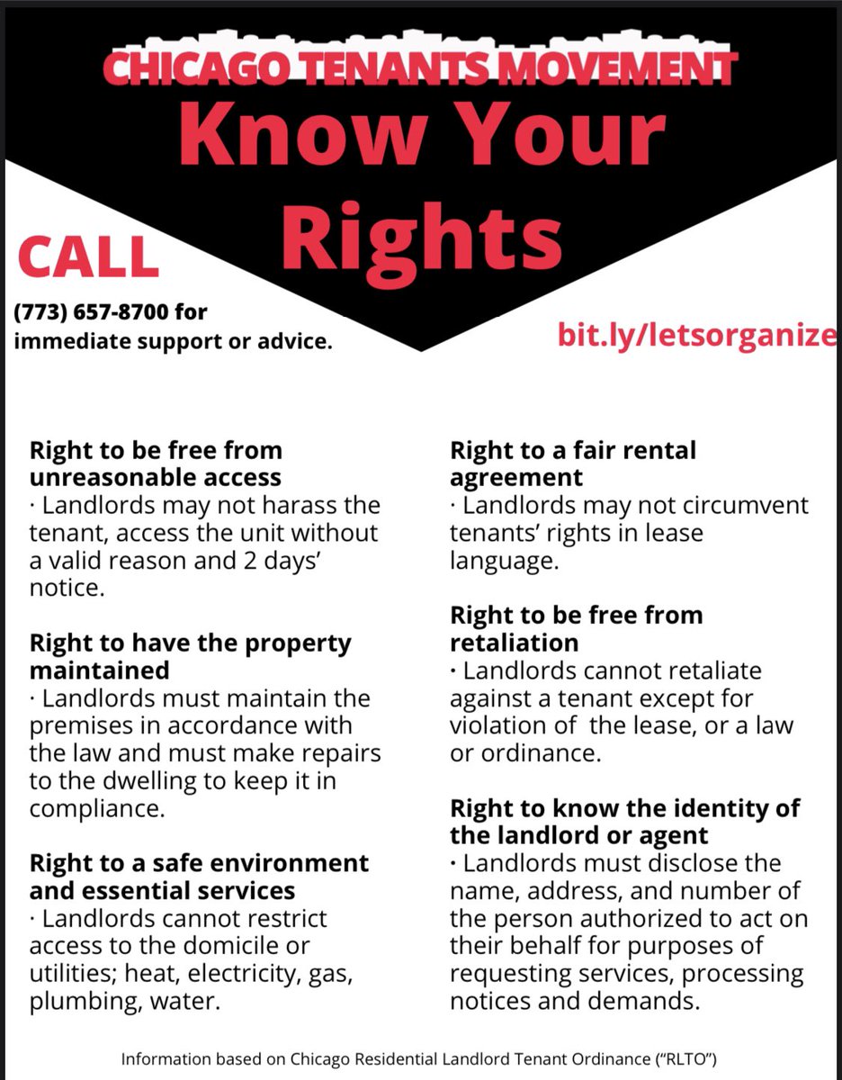 #ChicagoTenants are coming together to #Resist unethical landlords and #ProtectRenters. It’s crucial to #KnowYourRights to inform #CommunityDefense. #WeKeepUsSafe