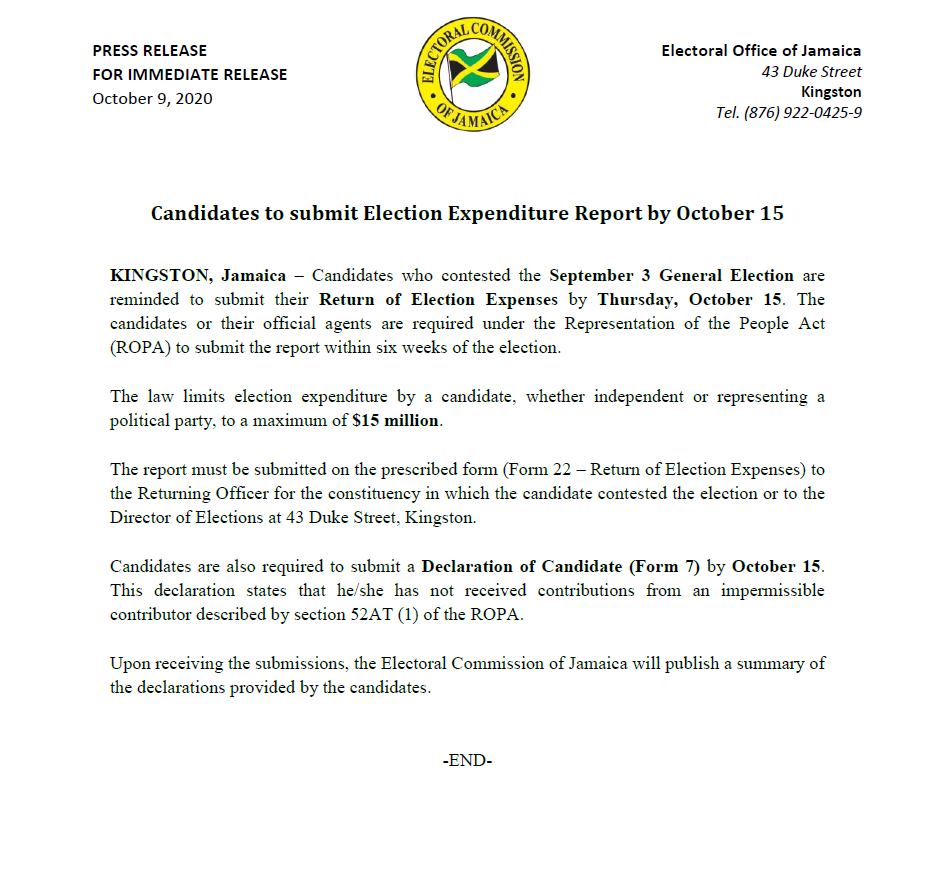 Electoral Office Of Jamaica Ecjamaica Twitter