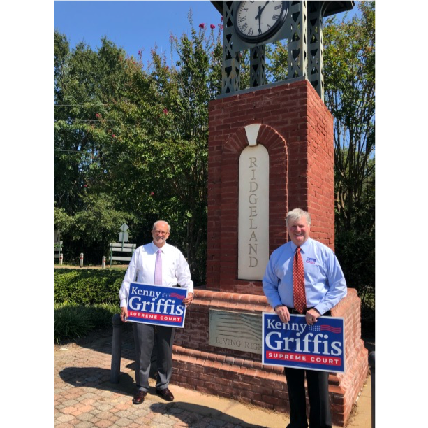 JudgeKenGriffis's tweet photo. It's always a pleasure to be in Ridgeland, especially when you're with the Honorable Mayor Gene McGee. Thank you for your support. https://t.co/jtIdGomNRS