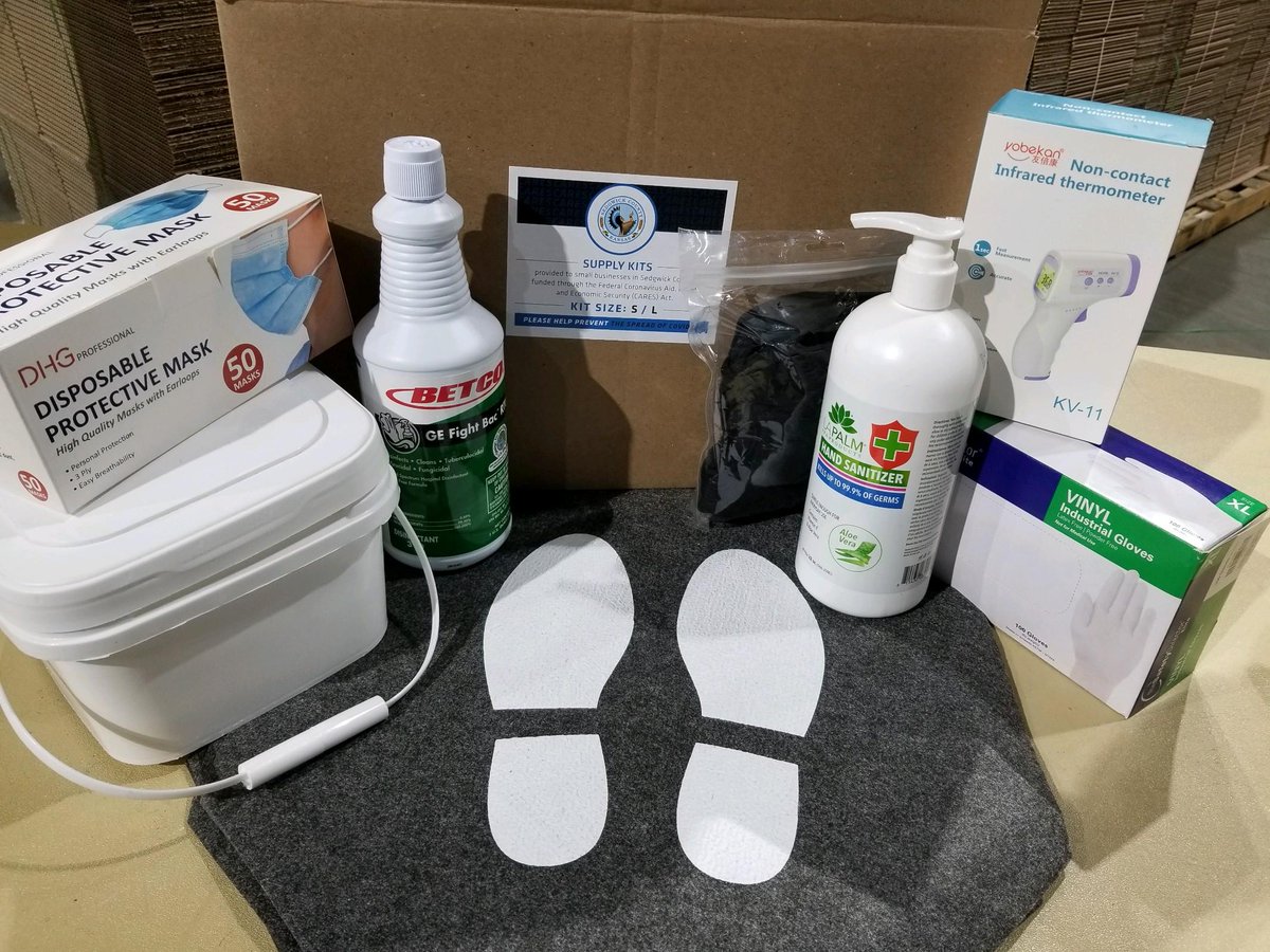 SedgwickCounty's tweet image. If you missed out on signing up for a PPE kit...don’t worry! Any business or 501(c)(3) non-profit can go to any distribution location and pick up a kit this week, even if you didn’t request one. Find a complete list of distribution locations here: sedgwickcounty.org/covid-19/cares….