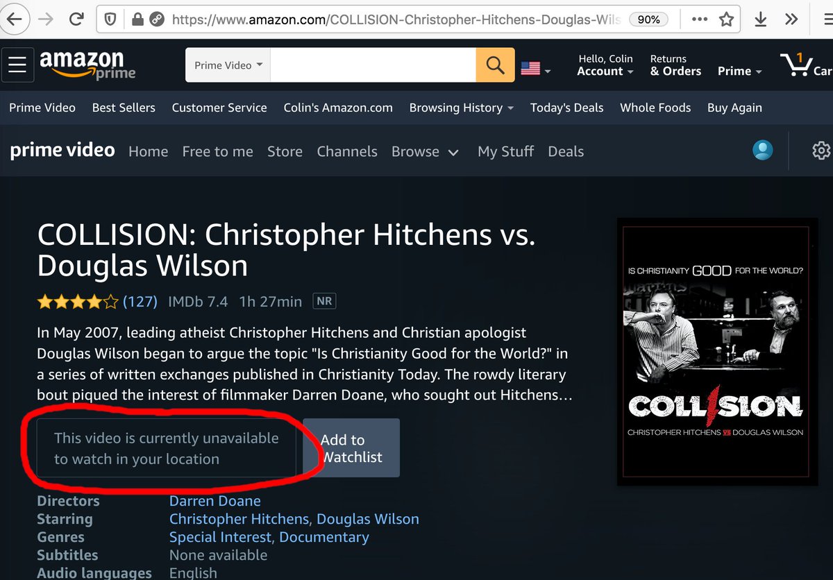 Patriot Colin D Bennett Douglaswils Oh The Irony The Free Speech Apocalypse Is Being Censored By Amazon Where Can We Watch It