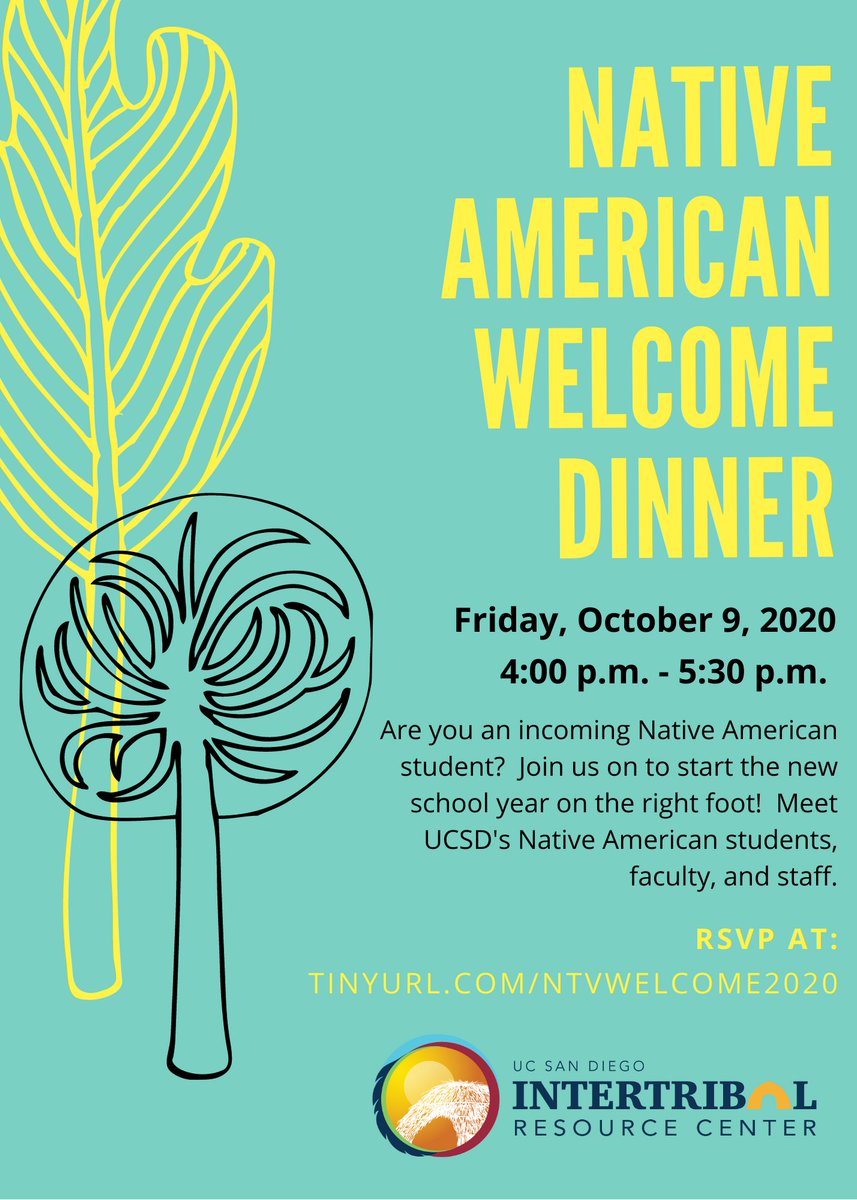 Reminder! TONIGHT at 4pm join us for our Native American Welcome Dinner!  Register at TINYURL.COM/NTVWELCOME2020 for the Zoom link.

See you there!
