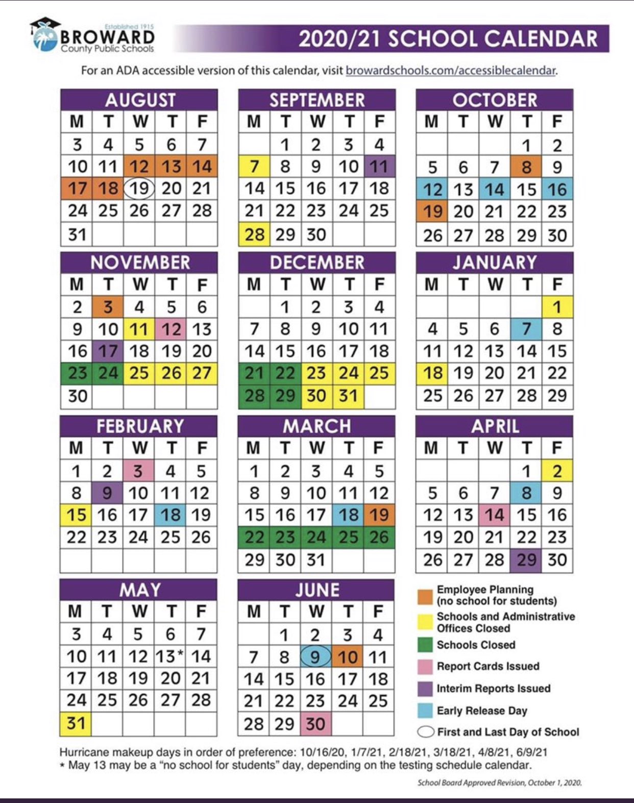 Challenger Elementary School Calendar