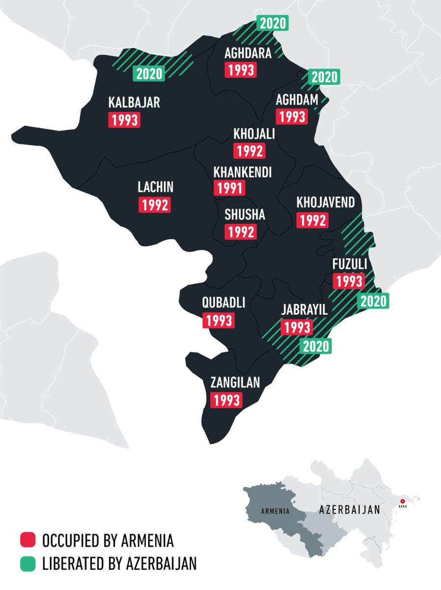 GahramanliZahra's tweet photo. #NagornoKarabakh EI OLE vaidlusalune territoorium. See on # Aserbaidžaani lahutamatu osa, mida kinnitavad #UN #SecurityC Councili resolutsioonid. Ainult #Armeenia, kes on selle piirkonna ja sellega piirnevad piirkonnad ebaseaduslikult okupeerinud, vaidlustab seda lihtsat FAKTI. https://t.co/LnWxeMmLNi