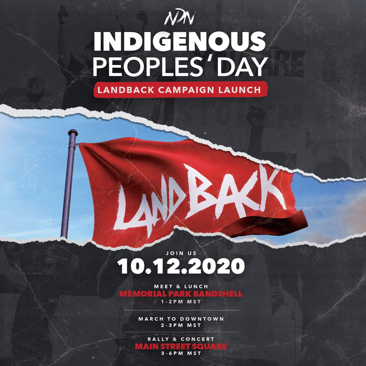 ndncollective's tweet image. Relatives, join us on #IndigenousPeoplesDay2020 for the #LANDBACK Campaign Launch event in downtown Rapid City, SD.

We will host a community feed, followed by a March through downtown Rapid, &amp;amp; concluding w/ a live panel &amp;amp; concert.
#DefendDevelopDecolonize