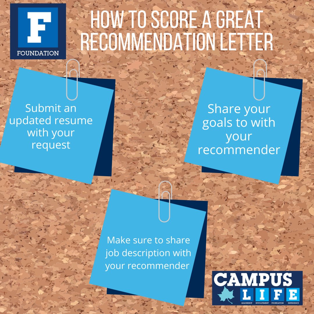 #3 It is important for your recommender to understand the position or opportunity that you wish to gain. They will be able to exceptionally explain why you are the best candidate!

#FoundationWeek