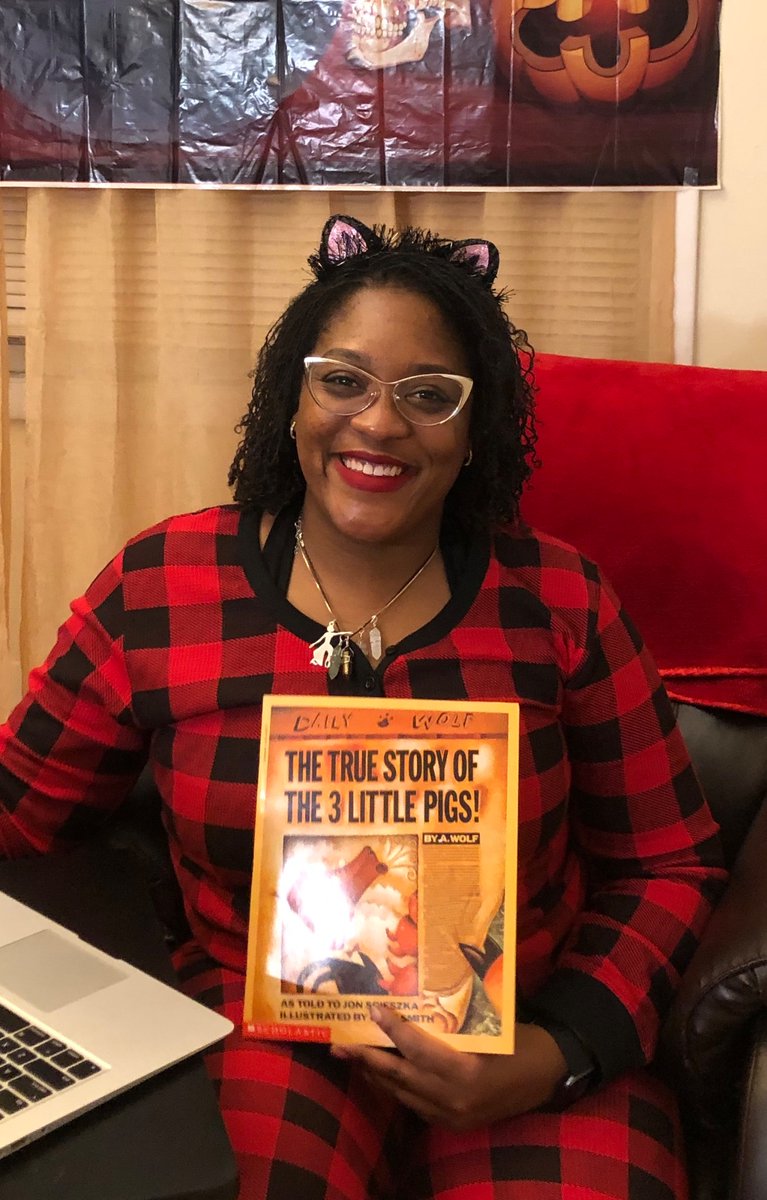 PrincipalHannah's tweet photo. From our homes to theirs...Last night, AP Ruff, two aMAYSing Educators, and I hosted our first Virtual Bedtime Story event. The scholars had a blast and so did we! #bettertogether #readalouds #kahootMATH #music #remotelearningFUN #PJs #costumes #fallharvestFUN https://t.co/VvvluByEqm