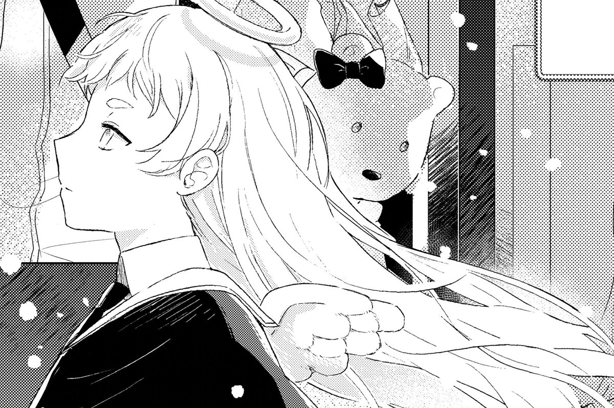 Bonus: a 100% zoomed in crop cuz I think it's neat to see the screentones more clearly. ?✨ 