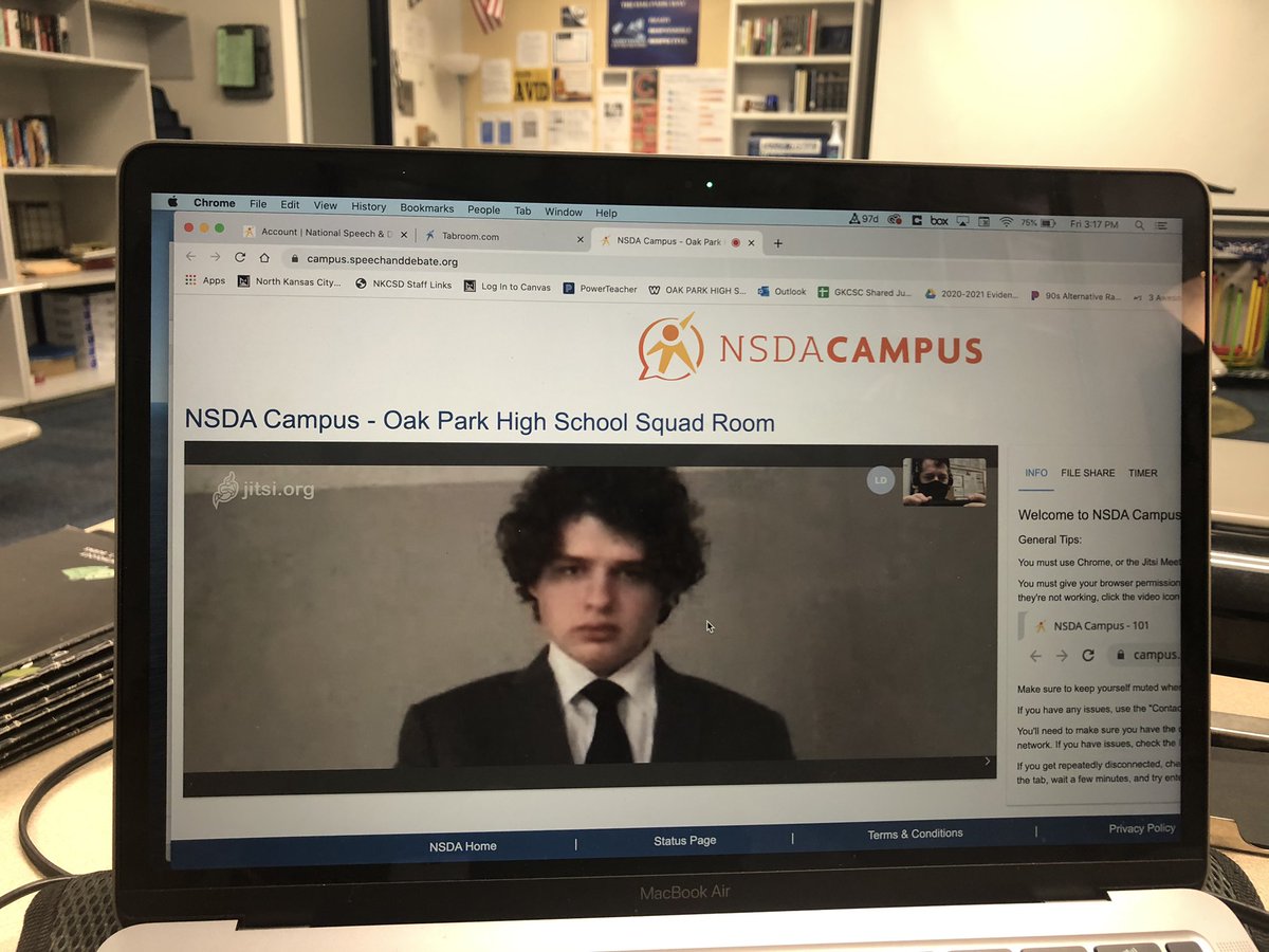 Getting ready for first virtual tournament of the year.  Go Eli!#ForTheFamily #SpeechandDebatePresident <a href="/Northmen_OPHS/">Oak Park High School</a> @Northmen_Princ