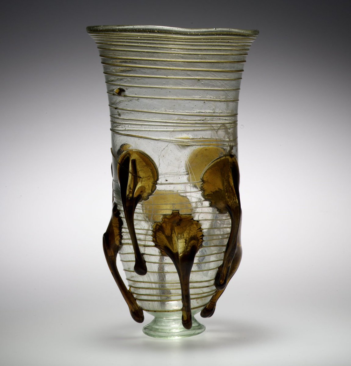 A 5th- to 6th-century Frankish claw beaker, found in Bellenberg-Vöhringen (Bavaria):  https://www.metmuseum.org/art/collection/search/468762