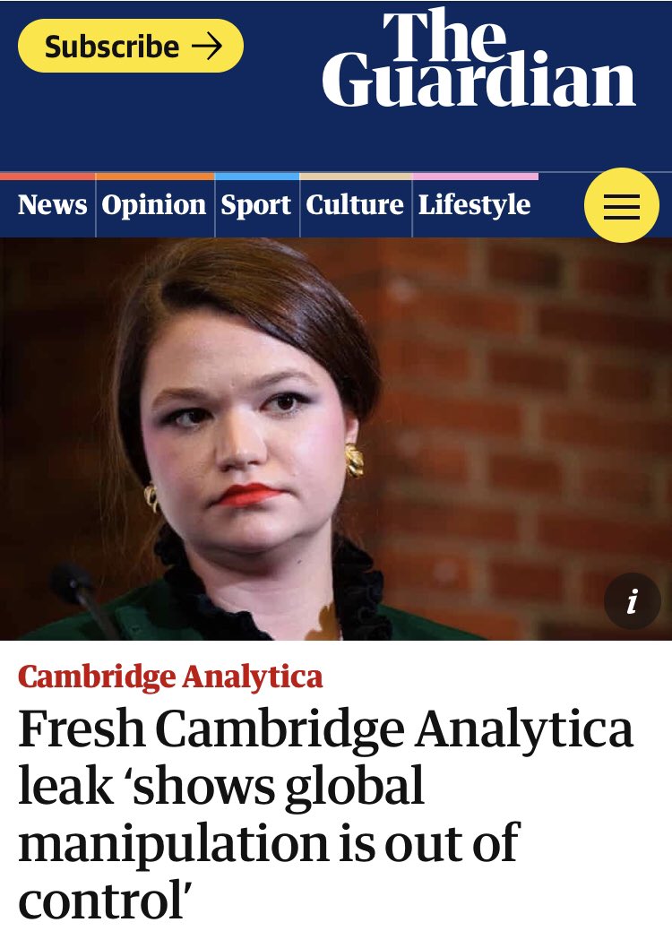 The media quickly circled the wagons on the story. The real leader was  @guardian, who dedicated an entire subset of their reporting to “Cambridge Analytica and it’s links to the Brexit Leave campaign in the UK and the Trump Team.”Not sure that was a great use of resources.