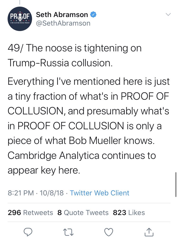Obligatory  @SethAbramson mention. He had plenty of awful takes but this “the noose is tightening” one was too good to diminish with anything else.