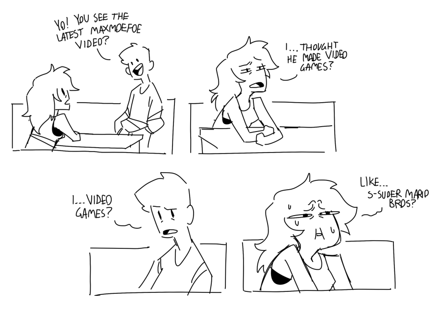 a dumb comic based on an observation from my friend @wendyisurfrendy