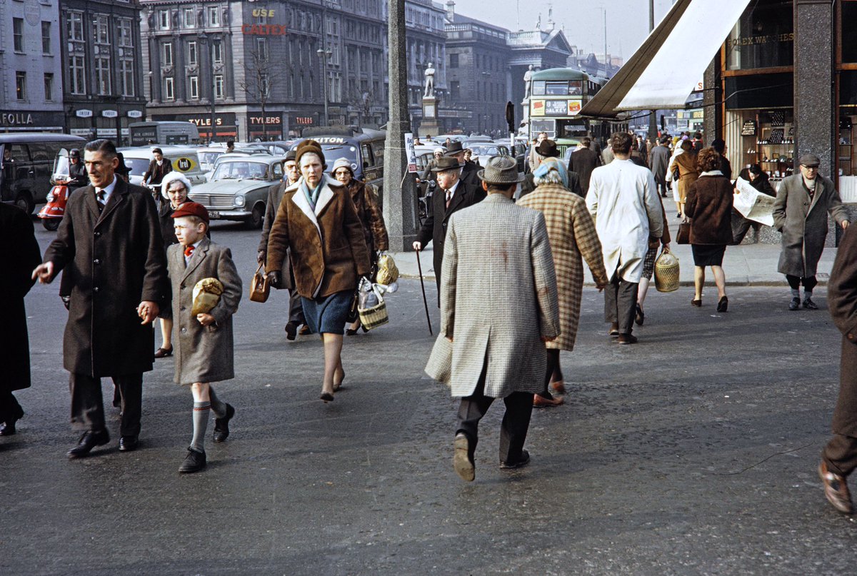 This is quite an image of O’Connell St. You can see the GPO & the number 8 to Dalkey. The now closed Clery’s sported a Rolex outlet. It’s unlikely they did much business!