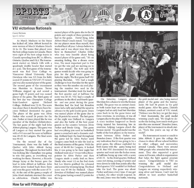 This week was #NationalNewspaperWeek & today is #FlashbackFriday and @VIUMariners give me an idea: here's my article from the 2013 @CCAAsportsACSC national championship. @AvneetBrar https://t.co/rKRqhu9zWU