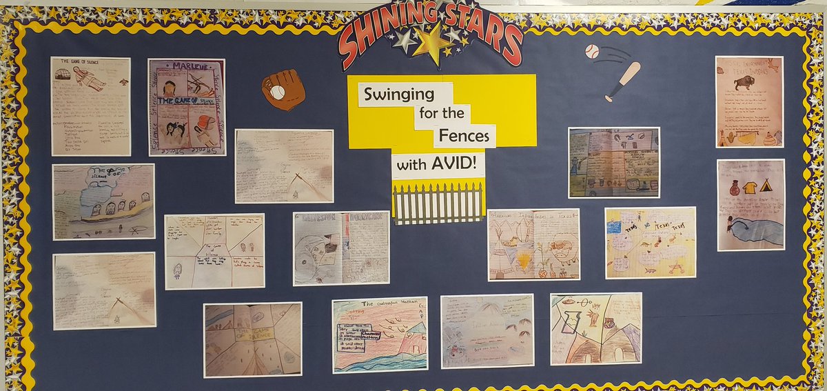 RVFlores_LCES's tweet photo. We are swinging for the fences in 4th grade with AVID one-pagers! Proud to finally be able to display students' awesome work. #LChavez #AVID_LCE https://t.co/zwdxa9gQlX