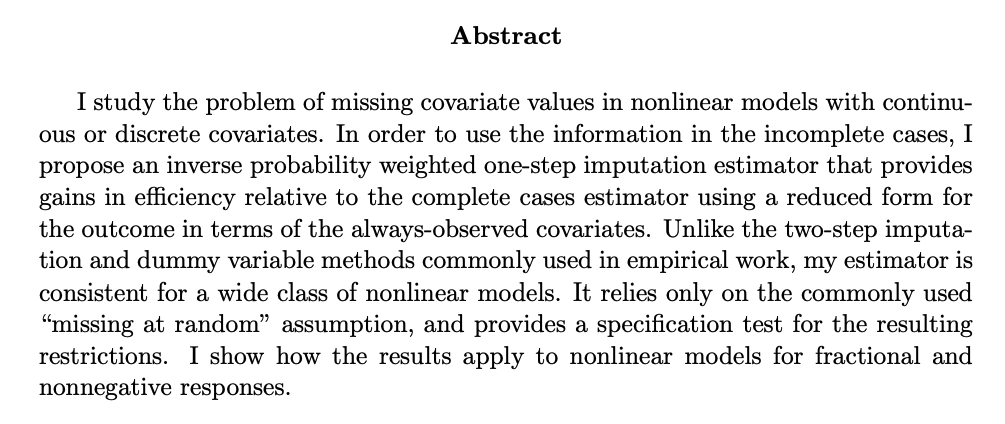 Bhavna RaiJMP: "Imputing missing covariate values in nonlinear models"Website:  https://sites.google.com/view/bhavnarai 