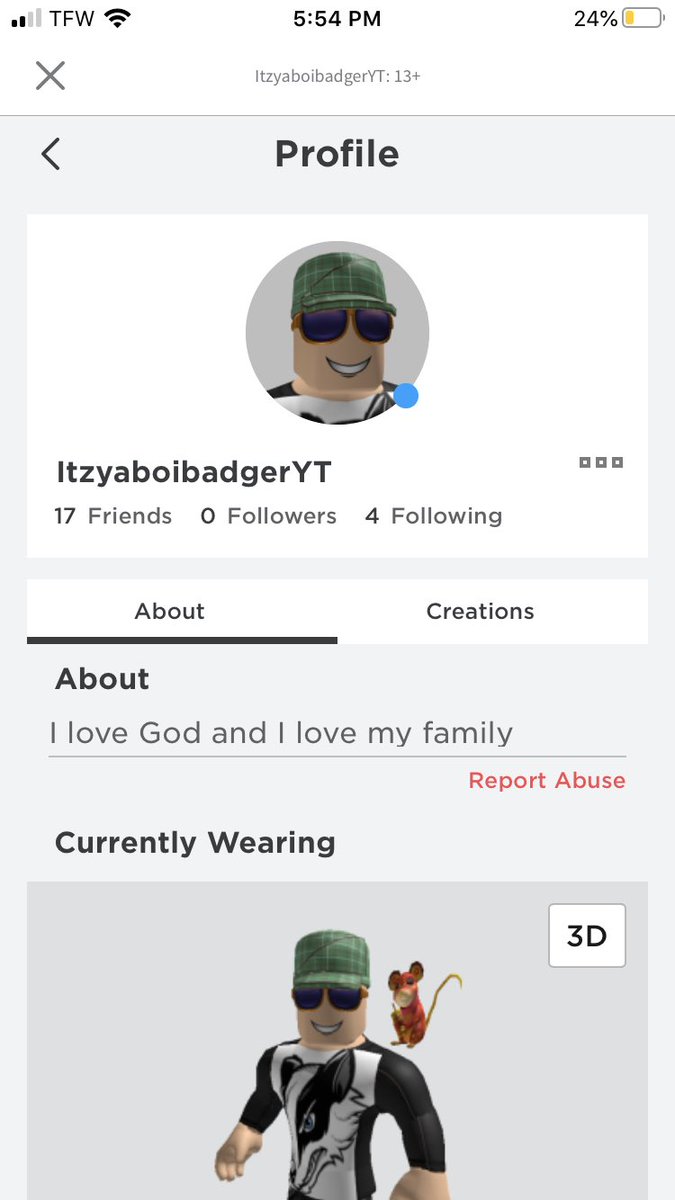 itzyaboibadger's tweet image. Add me on Roblox if you want to be in a YouTube video