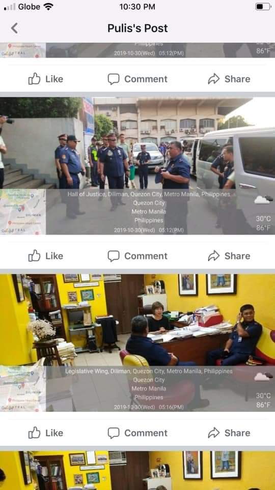Before the arrests, she was seen having a meeting with now NCRPO chief Debold Sinas, author of widespread killings and arrests in Negros during his stint as Police Chief in Central Visayas.