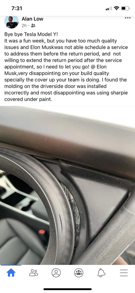 bayareakidsf's tweet photo. @elonmusk my dad bought a tesla and we couldn’t keep it for more than a week without having serious issues. We expected better from the service center. 😕 https://t.co/LhPvqiKFcg