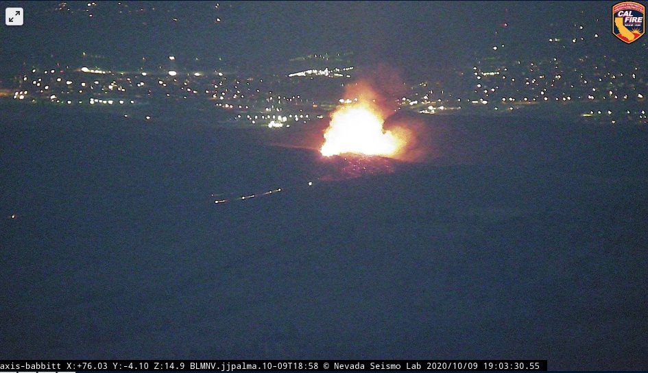 NWSReno's tweet photo. Smelling smoke? A new fire started this evening just east of US-395 north of the Red Rock exit. Northwest breezes to continue the next few hours, becoming light winds overnight. Tomorrow is a high fire danger day with strong SW winds. Take extra caution not to cause a spark! https://t.co/sO1EzMnNwX
