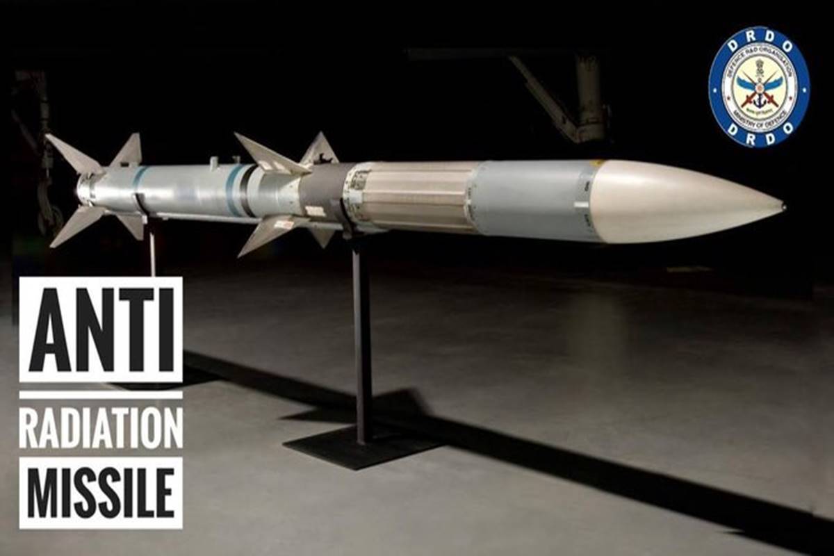 The New Generation Anti-Radiation Missile (Rudram-1) which is India's first indigenous anti-radiation missile developed by <a href="/DRDO_India/">DRDO</a> for Indian Air Force was tested successfully today at ITR,Balasore.
<a href="/IAF_MCC/">Indian Air Force</a>
