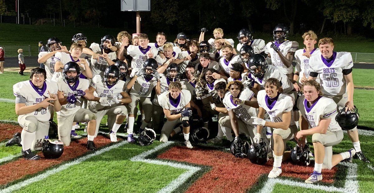 28-24 Liberty. Victory picture with Zeus. Liberty takes the lead in the young rivalry with City High in football 2-1.