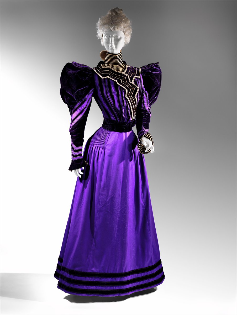 Half mourning lasted for three months and the widow was allowed to wear some color fabrics like grey, purple.