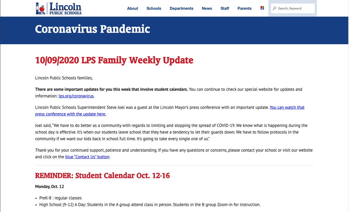 LPSorg's tweet image. Lots of important updates in this week's family update email: bit.ly/LPSUpdate

- Student Calendar Oct. 12-16
- High schools will continue in 3/2 schedule 2nd quarter
- Info for Remote Learner families about 2nd quarter
- Free breakfast &amp;amp; lunch for all LPS students