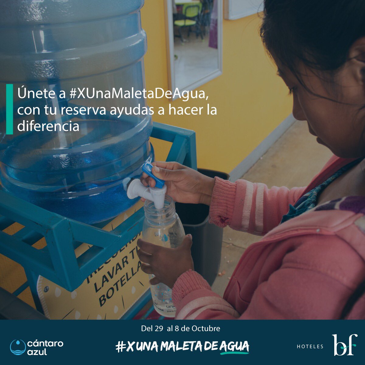 Invita a tus amigos a llenar esta Maleta de Agua y dejemos huella juntos, recuerda que tu reservación hace la diferencia para ayudar. #XunaMaletaDeAgua

#GotasQueSuman
#XUnaMaletaDeAgua