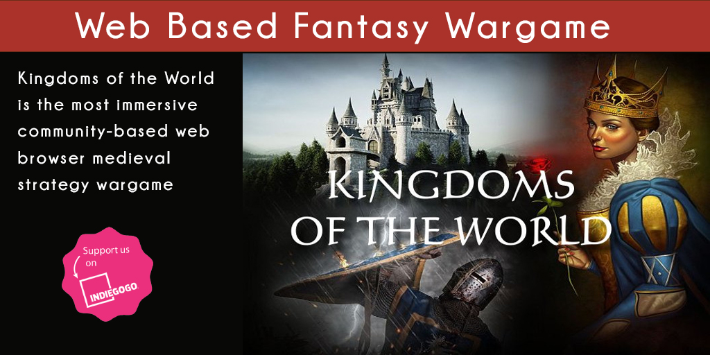 Kickfunding's tweet image. Kingdoms of the World - Web Based Fantasy Wargame igg.me/at/kingdoms/x#/ @MSThomasDesign #indiegogo #crowdfund #crowdfunding #crowdfundingcampaign #game #gaming #wargame #gamer #games #gamestudio #gameworkshop #gameannimation #gamesoundeffects #gameart #gameaudio