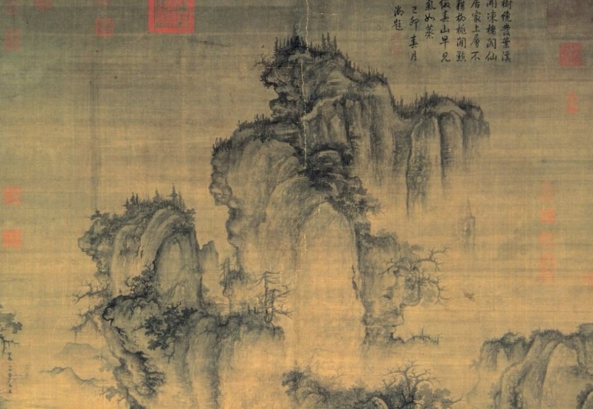 The movie immediately lets you know IT'S VERY ASIAN, YOU GUYS by referencing classical Chinese landscape paintings, which were very minimalist and used tons of white space. It was all about achieving a certain VIIIBE instead of realism, which shouldn't be the end goal of all art