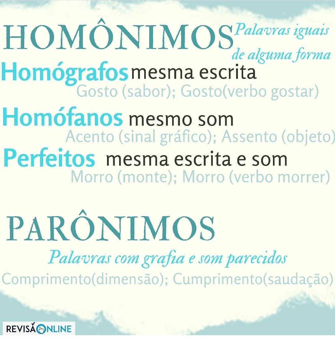 Parônimos e homônimos. Definição de parônimos e homônimos