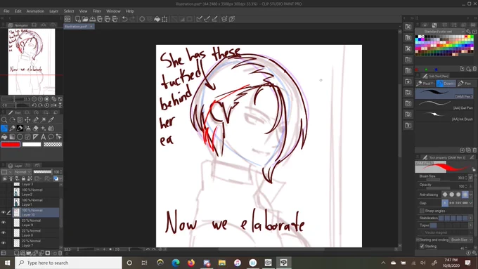 It all narrows down to simplify it in to shapes, and then just find the center point from when the hair grows and add the layers of hair. 