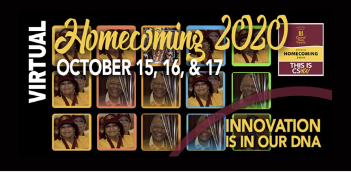 CentralState87's tweet photo. HOMECOMING IS NEXT WEEK!!! Make sure to follow us on the official #ThisIsCSYOU virtual homecoming pages on Facebook and on Instagram!
#CentralState87 #ForGODForCENTRALForSTATE #InnovationIsInOurDNA https://t.co/f31w5pny2x https://t.co/mQxqT6XhGs