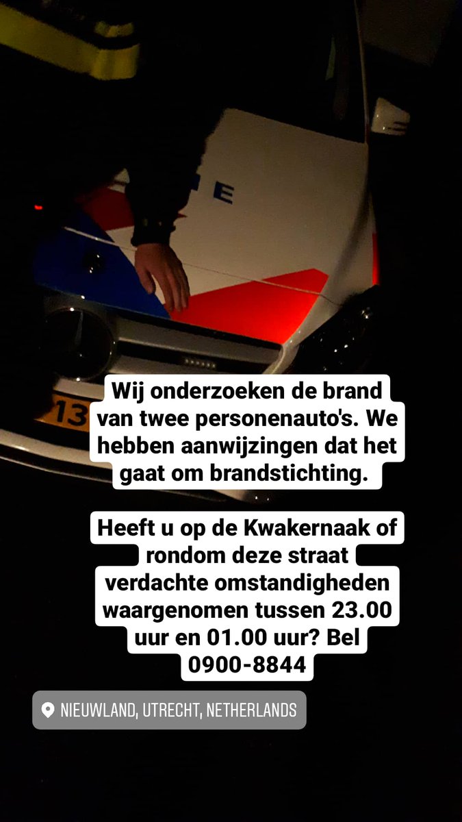Melding brandstichting Kwakernaak Nieuwland