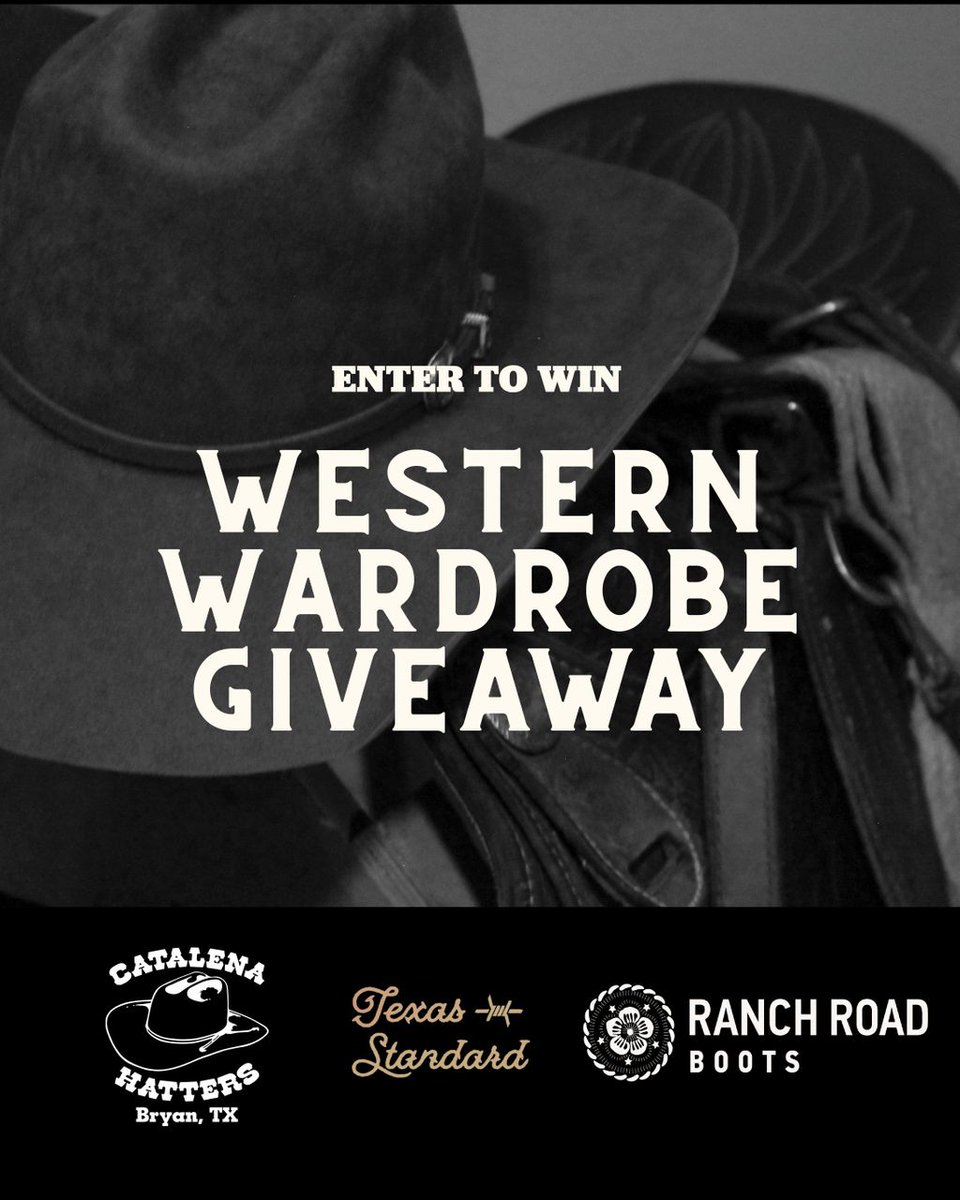 CatalenaHatters's tweet photo. GIVEAWAY TIME! Upgrade your style this fall! We’ve partnered with Texas Standard and Ranch Road Boots to give one lucky gentleman a wardrobe upgrade! Check out our Instagram page for the link and how to enter! #txstandard #catalenahatters #ranchroadboots @txstandard https://t.co/ZvhlJAcJSy