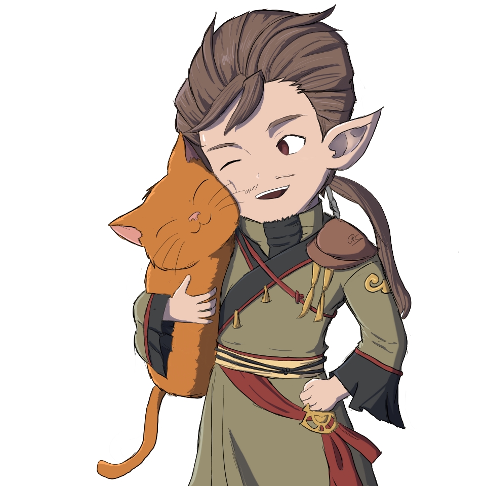 CheeseExploding's tweet photo. Week 2: NPC - Lusor (or whatever) #granblue #lusor #digitalart #art #gbf_ink2020 #explodingcheeseart #cat https://t.co/OqMGdhpO3N