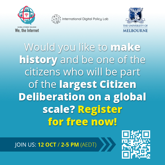PolicyDigital's tweet image. In collaboration with @MPubliques_EN, we are thrilled to host the "We, the Internet" Global Citizens' Dialogue - the largest ever citizens' deliberation. 

Register your interest to participate: docs.google.com/forms/d/e/1FAI…

For more information:  linkedin.com/posts/internat…