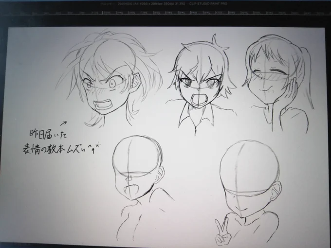 今日の #朝活 No.84

表情の描き方も勉強しようと教本を買ったのですが、メチャクチャ難しくて苦戦中…

#イラスト好きな人と繋がりたい 
#今日の積み上げ
#イラスト 