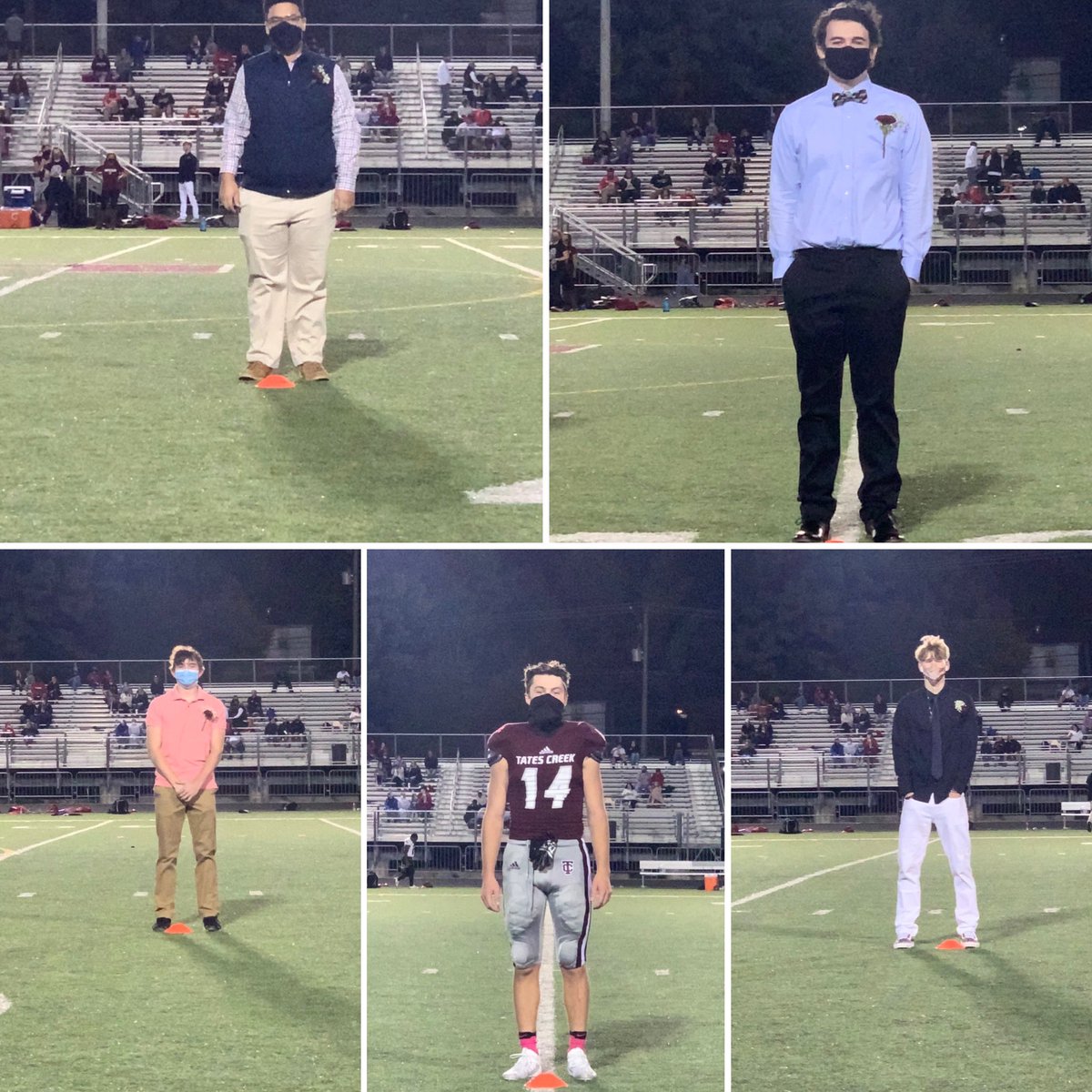 Our first ever socially distanced halftime homecoming court.  Congratulations , Aaliyah Yates &amp; JT Acosta, TC Homecoming 2020 Queen &amp; King!#GoCreek#centrepkwybuilt @TCHSacademies <a href="/CreekPBIS/">We Are Creek</a> <a href="/meredithbordas/">Meredith Bordas</a> <a href="/kevincrosby72/">Kevin Crosby</a> <a href="/TCDORES1/">Tates Creek Athletics</a>